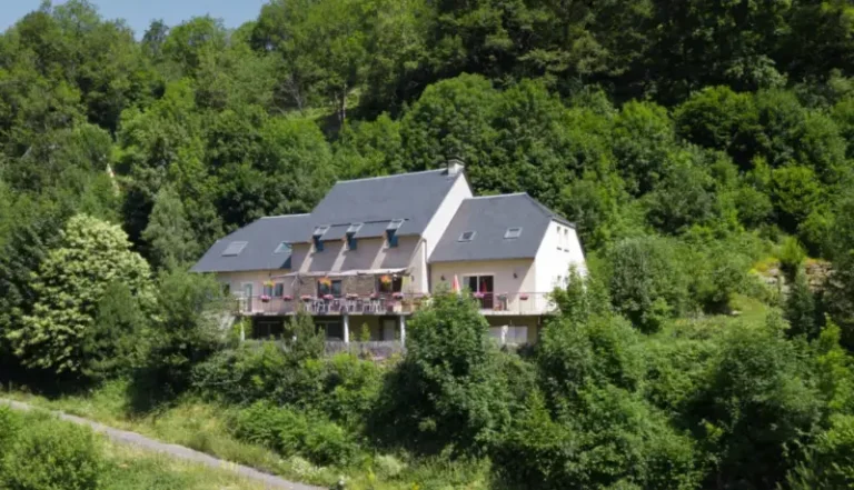Grande maison à la campagne entourée d’arbres